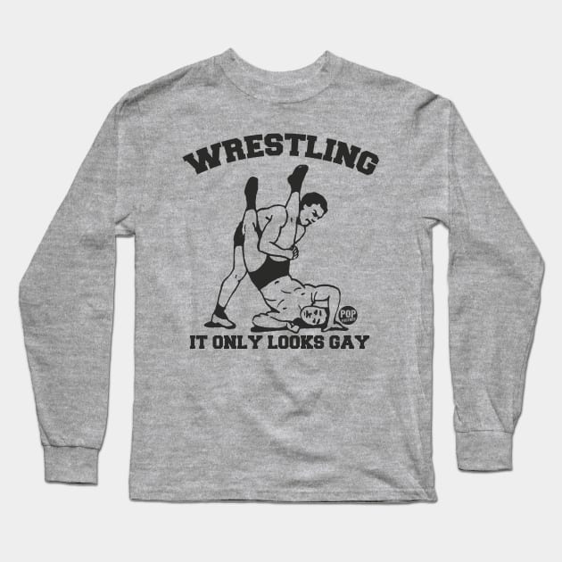 wrestling Long Sleeve T-Shirt by toddgoldmanart